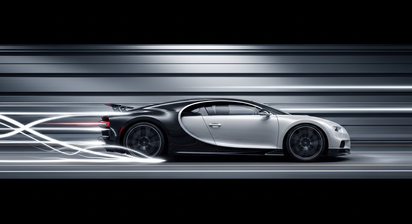Supercar in motion